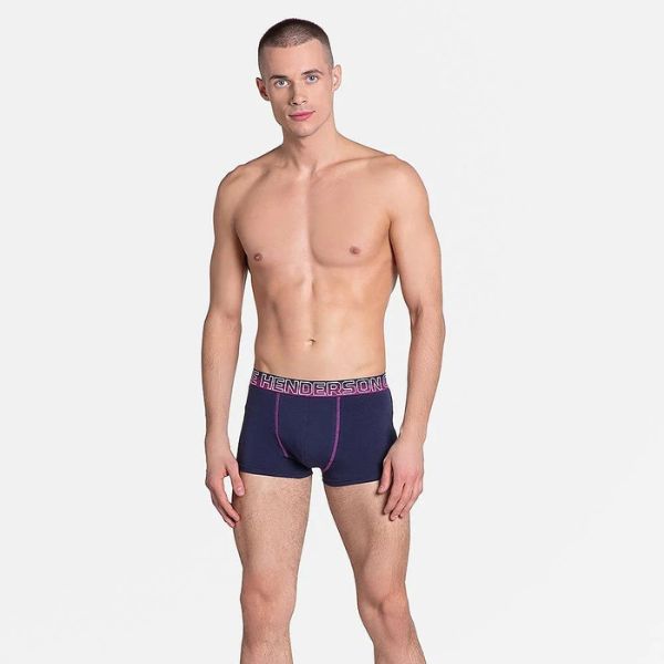 Navy boxershorts med pink detaljer