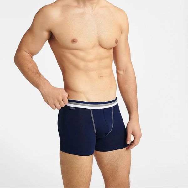 Boxershorts i navy med grå detaljer på elastik og syning